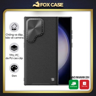 Ốp S24 Ultra Nillkin Camshield Prop Leather sang trọng và cao cấp, chất liệu da PU, bảo vệ camera - Fox Case