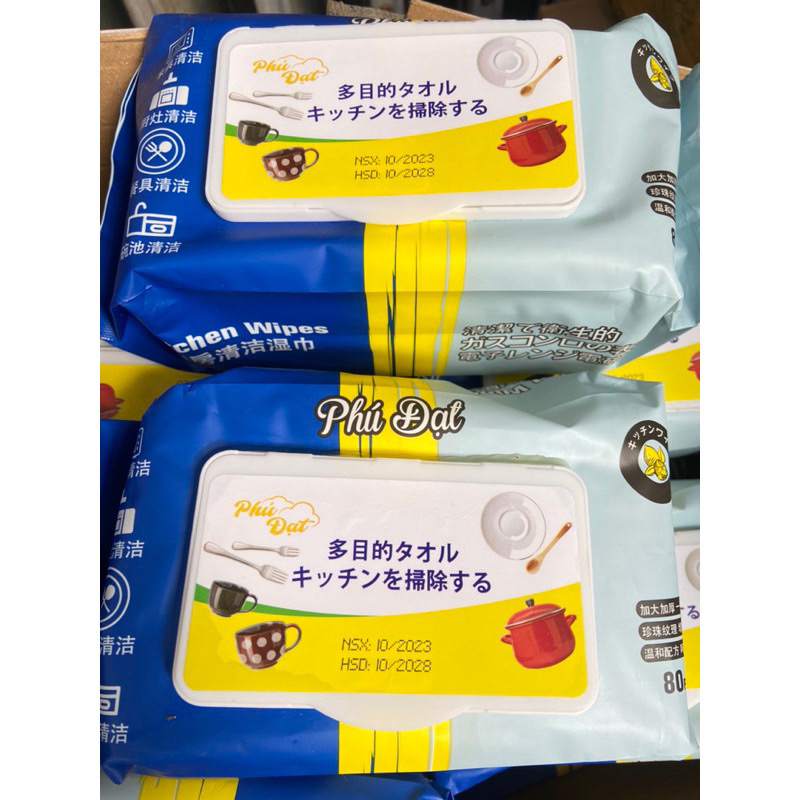 Khăn ướt lau đồ dùng đa năng Phú Đạt hàng chính hãng.