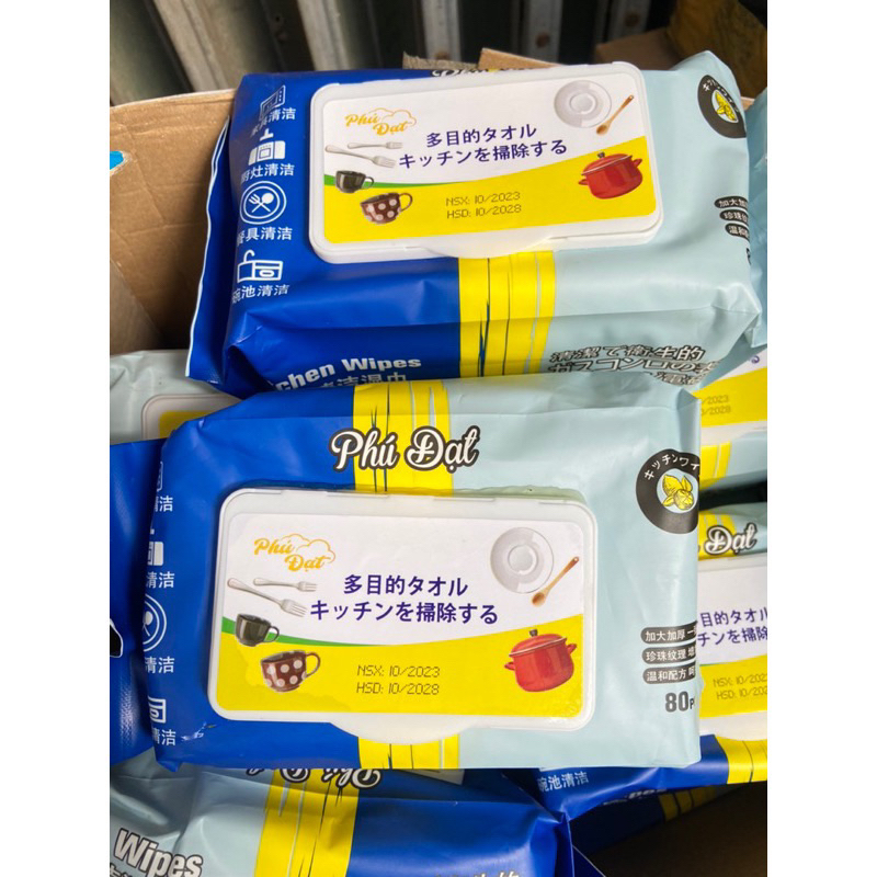 Khăn ướt lau đồ dùng đa năng Phú Đạt hàng chính hãng.