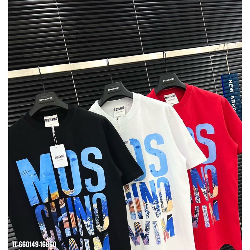 🔥Hot🔥Áo thun Moschino in chữ màu thiết kế hot trend Nam nữ New 2024