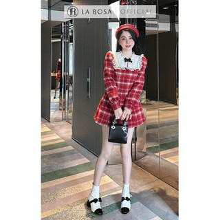 Đầm dạ đỏ tiểu thư size l <61kg