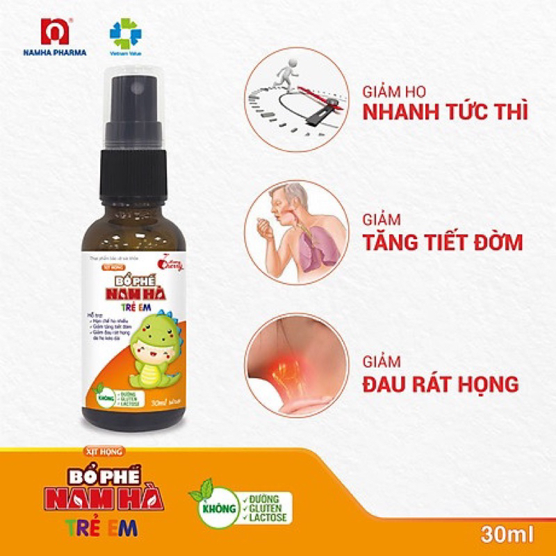 Xịt Họng Bổ Phế Nam Hà giúp giảm ho, giảm đờm và đau rát họng (lọ 30ml)
