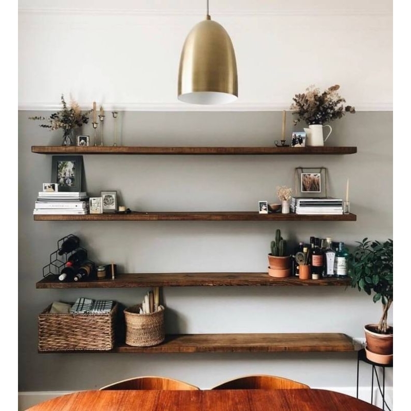Kệ gỗ treo tường KT 120 x 20cm, dày 3cm