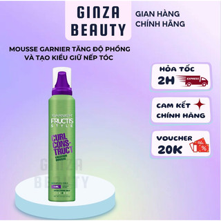 Mousse garnier tạo kiểu và giữ nếp tóc 192g mousse curl construct