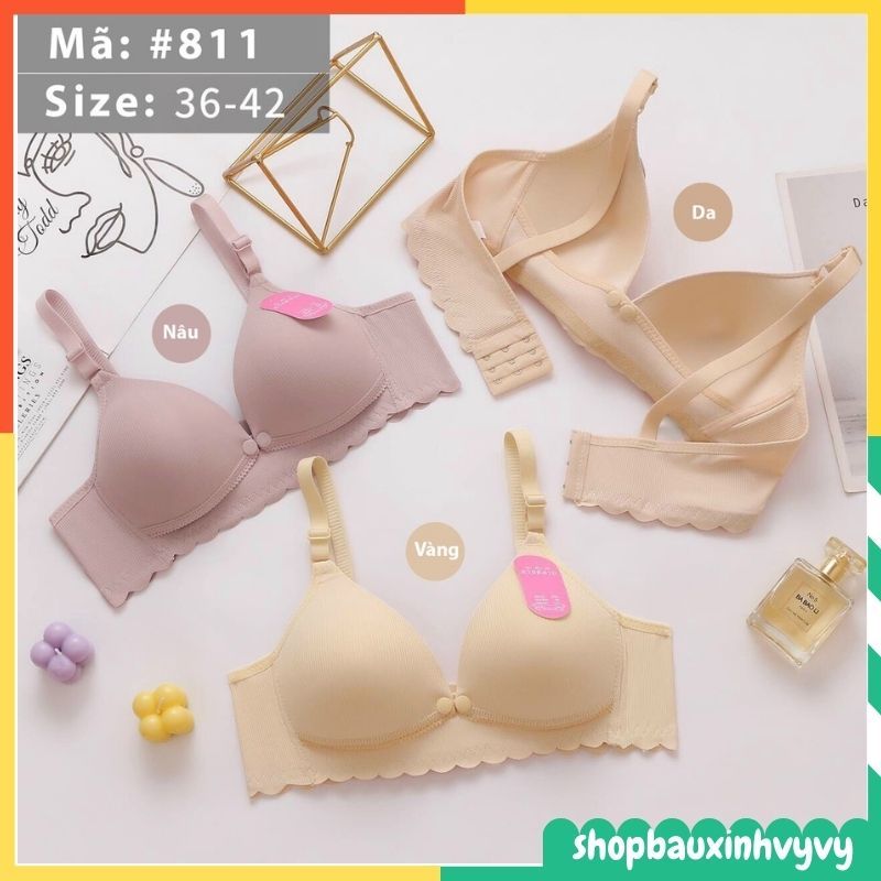 Combo 3 áo lót bầu và sau sinh Viền Sóng 811, chất lụa tăm mềm mịn, không gọng, thấm hút mồ hôi tốt, hàng loại 1