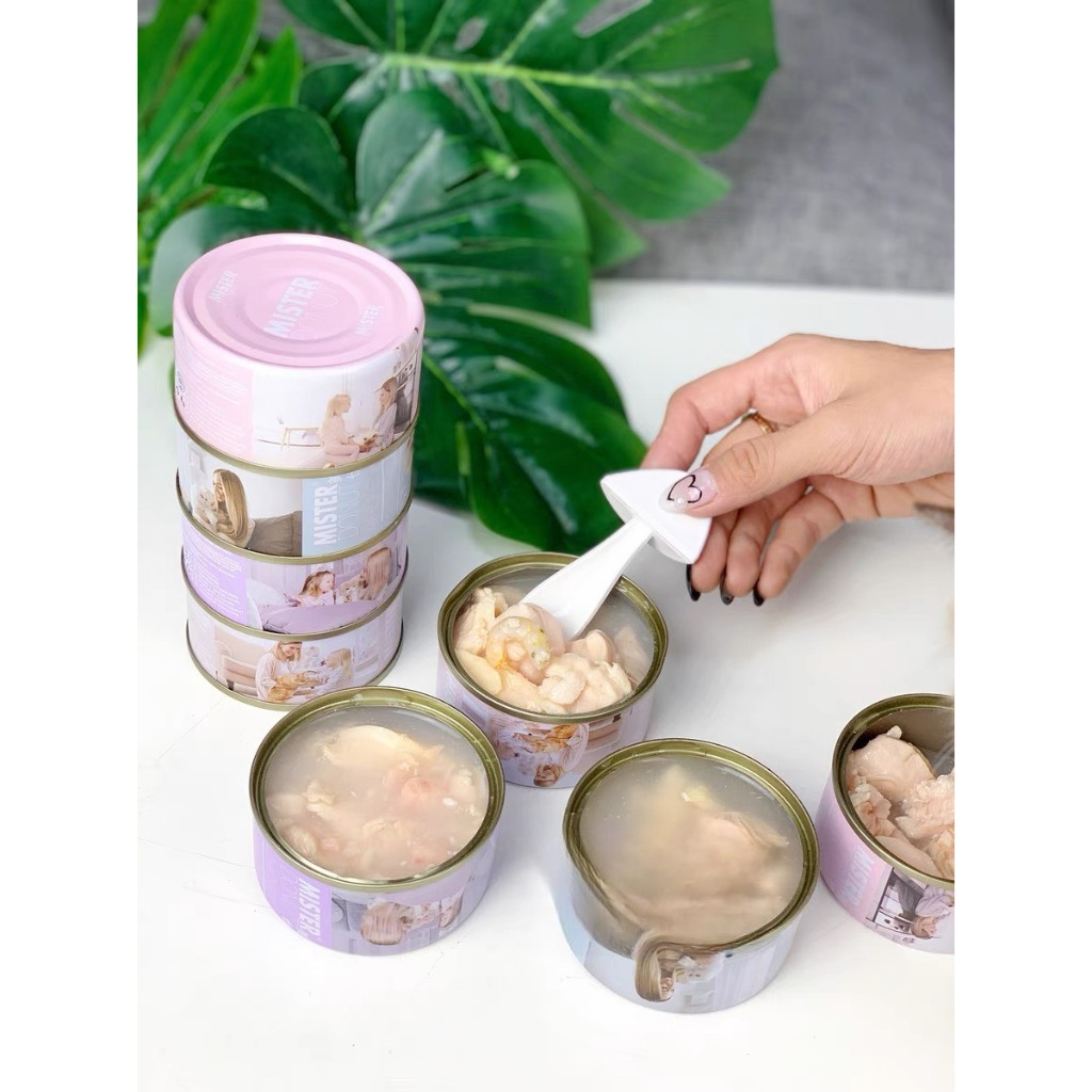 Pate MISTERDONUT thịt hầm súp dinh dưỡng cho mèo , thức ăn cho mèo mọi lứa tuổi lon 85gr