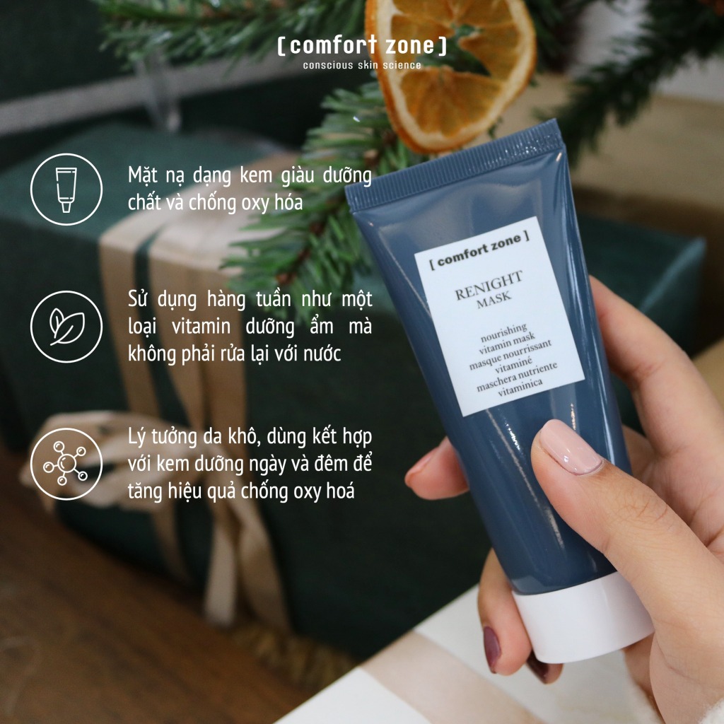 Mặt nạ nuôi dưỡng, bổ sung vitamin và phục hồi da ban đêm Comfort Zone Renight Mask