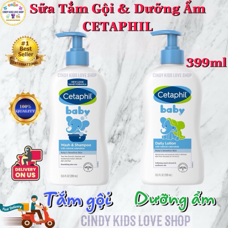 Sữa Tắm gội/Dưỡng ẩm Cetaphil 399ml Mỹ