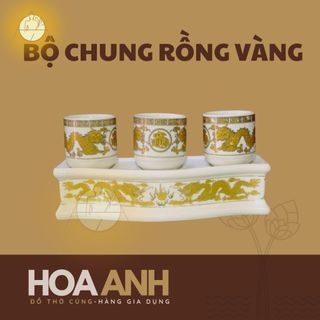 Bộ chung trắng rồng, rồng vàng - Bộ 3 chung trắng rồng - Bộ 5 chung trắng rồng