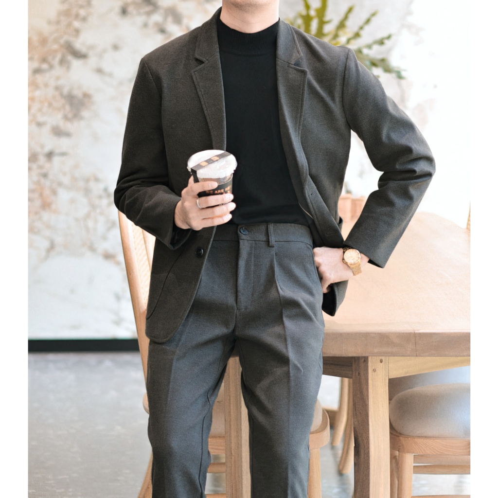 Bộ Quần Áo Blazer 2 Cúc Trẻ Trung Hàn Quốc, Lịch Sự, Fom Vừa Người, Tôn Dáng