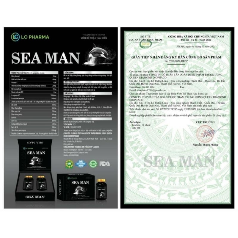 Viên uống bổ thận Hàu Biển Cao Cấp SEA MAN LC Pharma