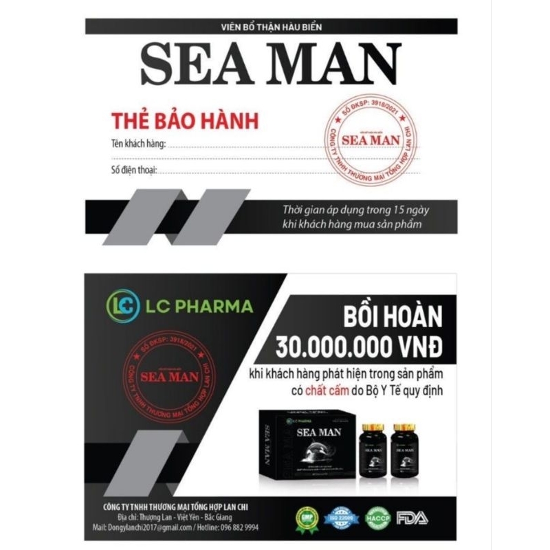 Viên uống bổ thận Hàu Biển Cao Cấp SEA MAN LC Pharma