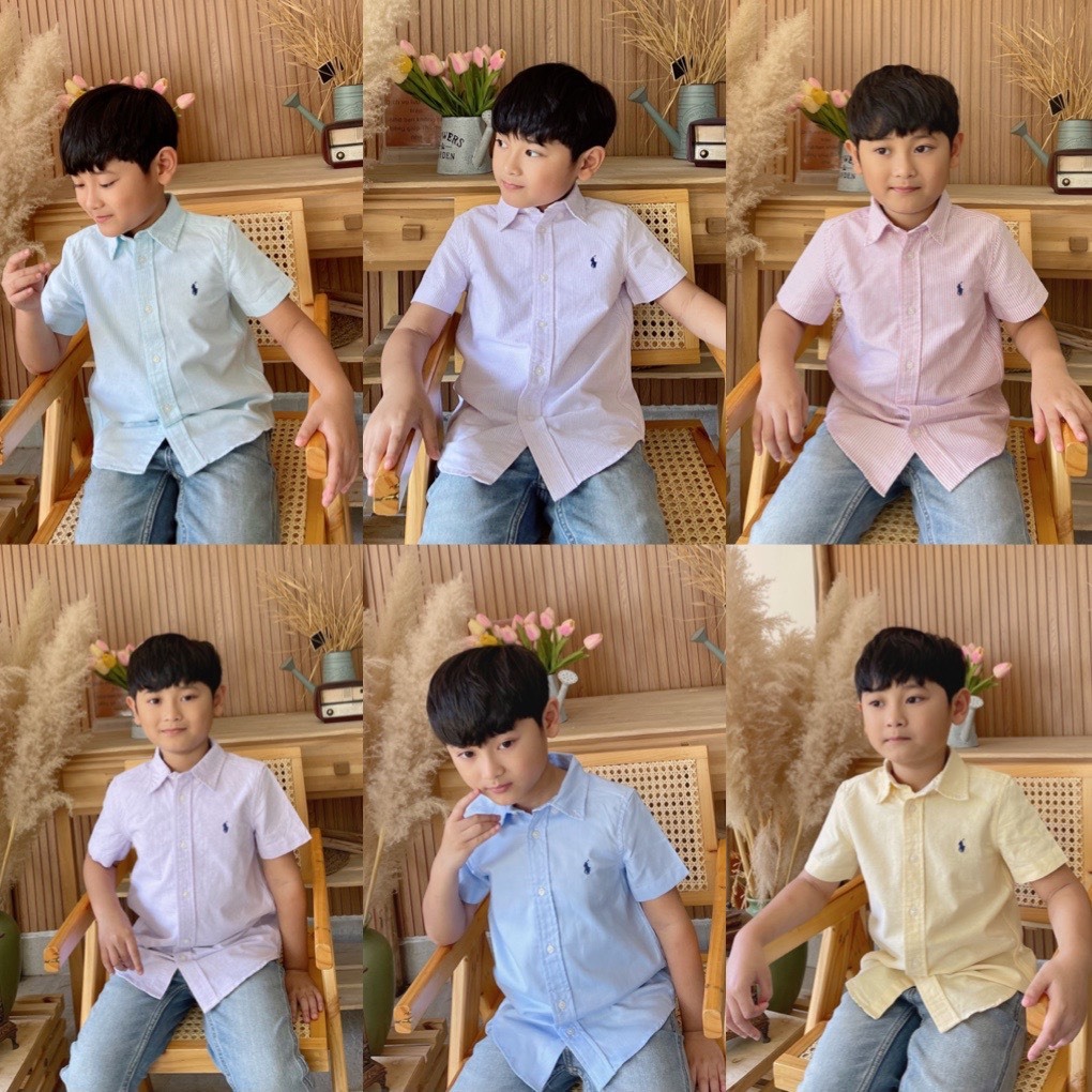 Áo Sơ mi bé trai size đại 25kg-68kg hàng xuất xịn Polo Ralp.Lauren siêu đẹp Dragon Kids