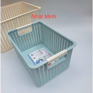 Giỏ đựng mỹ phẩm 3415, rổ nhựa đan giả mây việt nhật