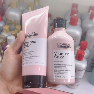 BỘ GỘI XẢ HỒNG  LOREAL GIÚP GIỮ MÀU NHUỘM  BỀN ĐẸP  300ml  gội + 200ml