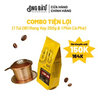 Ông bầu - combo 1 túi đậm đà rang xay 250g & 1 phin cà phê nhôm