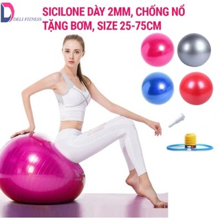 Bóng hơi tập gym yoga Trơn 45cm 55cm