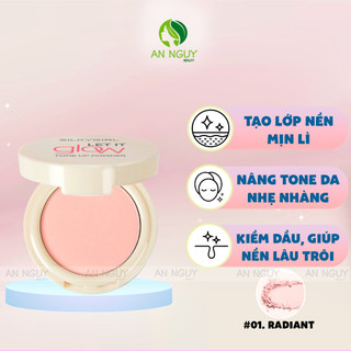 Phấn phủ nâng tông silkygirl let it glow tone up powder 7g