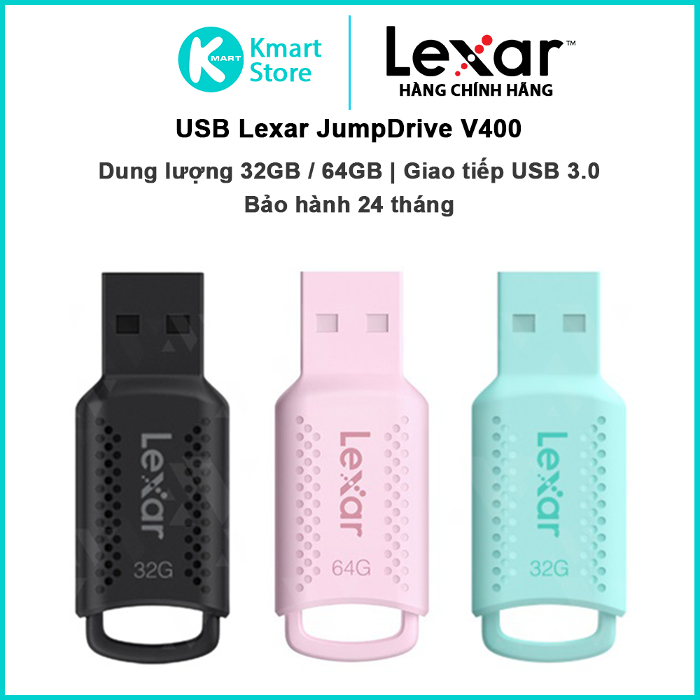 USB 3.0 Lexar JumpDrive V400 Flash Drive 32GB / 64GB / 128GB | Giao tiếp USB 3.0 | Bảo hành 2 năm  - Hàng Chính Hãng