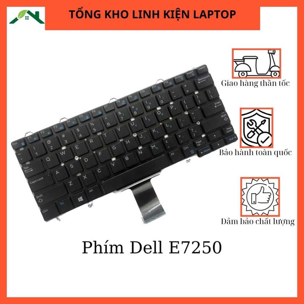 Bàn phím laptop Latitude E7250 E7270 E5250 E5270, XPS 9250 (Cáp dài hơn E7270) ZIN cao cấp bảo hành 