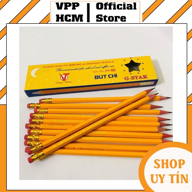 [Hộp 12 cây] Bút chì Gstar 2B có gôm - Phù Hợp Cho Học Sinh Sinh Viên - Không Gãy Ngòi