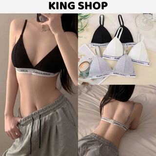 Áo bra 2 dây không gọng mút mỏng chữ may cotton cao cấp mềm mại siêu xinh King Shop B-3009