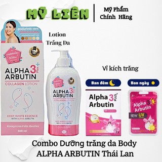 Combo kích trắng da sữa dưỡng thể alpha arbutin + 1vỉ kích trắng alpha arbutin thái lan