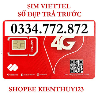 Sim viettel số đẹp trả trước, sim số tiến 772.872