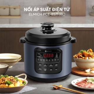 Nồi áp suất điện tử elmich pce-8571 - 6l, 1000w, bảng điều khiển tiếng việt