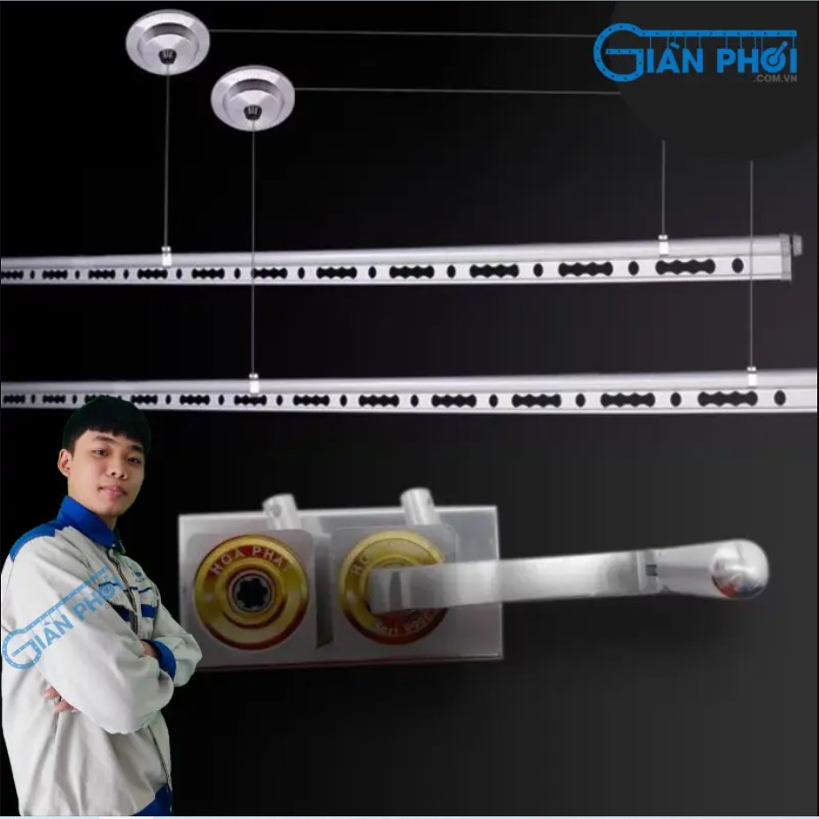Giàn Phơi Đồ Thông Minh Quay Tay Hòa Phát HP999C