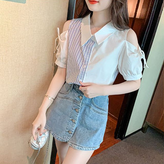  Áo Sơmi Lụa Hở Vai Phong Cách Hàn Quốc Siêu Xinh M17 