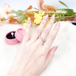 Nhẫn bạc nữ Đính Đá dạng xoắn sang trọng - Nhẫn bạc ta cao cấp 8205SV