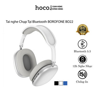 Tai nghe chụp tai bluetooth Hoco BO22, headphone có mic đàm thoại, 12h nghe nhạc, kèm jack 3.5mm.