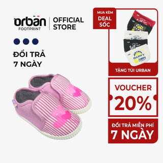 Giày slipon bé gái nomnom EPG1933 kẻ hồng