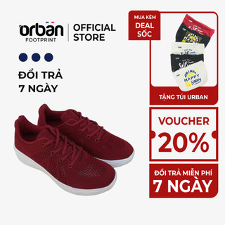 Giày sneaker nữ Urban footprint TL1925 full màu đen - đỏ