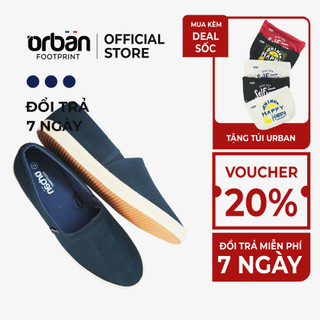 Giày slipon nam Urban UM1903 full màu Xanh-Ghi-Đen vải lưới thoáng khí