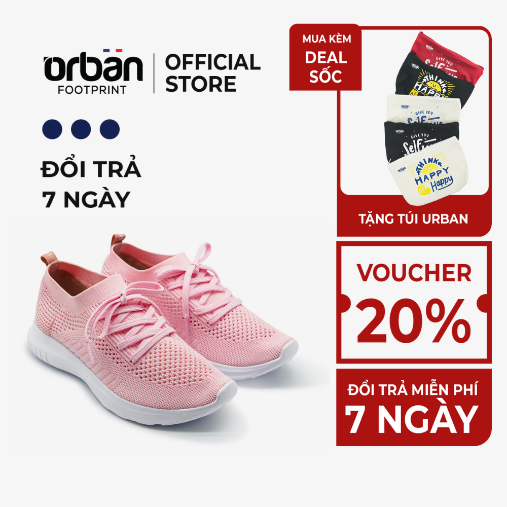 Giày Sneaker Thể Thao Nữ Urban Footprint TL2308 Hồng Chính Hãng