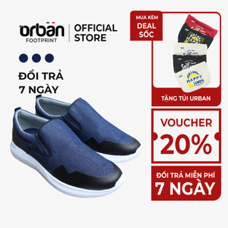 Giày slipon nam đế cao Urban TM1907 vải đen