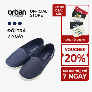 Giày slipon nữ D&A EPL1704 xanh bò và đen