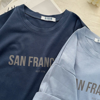 Áo phông tay lỡ dáng rộng nam nữ unisex 3158 cotton khô san francisco