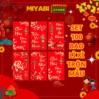 Combo 100 bao lì xì,60 bao lì xì tết 2024 sang trọng màu đỏ mừng năm mới giáp thìn - phong bì bao lì xì - miyabi store