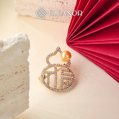 Ghim cài áo nam nữ Eleanor Accessories hình hồ lô đính đá phụ kiện thời trang trâm cài 7200