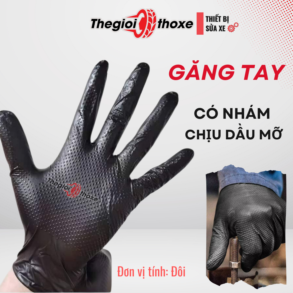 Găng tay cao su chống dầu nhớt  | Bao tay sửa chữa xe máy, ô tô đa dụng | Thế Giới Thợ Xe