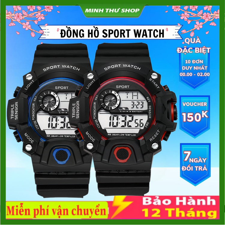 Đồng Hồ Đeo Tay SPORT WATCH Kỹ Thuật Số Dây Cao Su Đa Năng Thời Trang Thể Thao Cho Nam Nữ