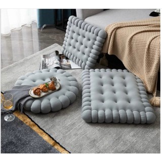 Đệm ngồi bệt LIDACO hình tròn bí ngô kiểu dáng mới 45cm vải nỉ nhung mềm mịn chuyên decor phòng khách