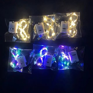 Dây Đèn Led Trang Trí Fairylight Đom Đóm Sẵn Pin Nhiều Màu dài 1m