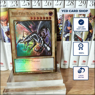 Thẻ bài yugioh chính hãng  Red-Eyes Black Dragon – Premium Gold Rare