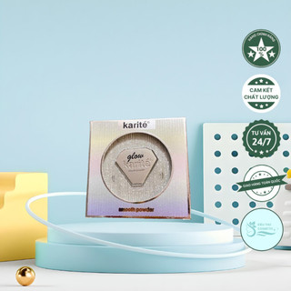 Phấn phủ nén 2 tầng karite glow 2 in 1, tầng phấn nền, tầng phấn phủ, kiềm dầu che khuyết điểm