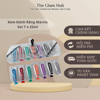 Set 7 tuýp Kem Đánh Răng Marvis 25ml trắng răng, thơm miệng
