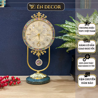 Decor Phòng Khách Hiện Đại Đồng Hồ Để Bàn Quả Lắc ÉN DECOR Khảm Trai Trang Trí Nhà Cửa Phòng Khách Làm Việc Quà Tặng